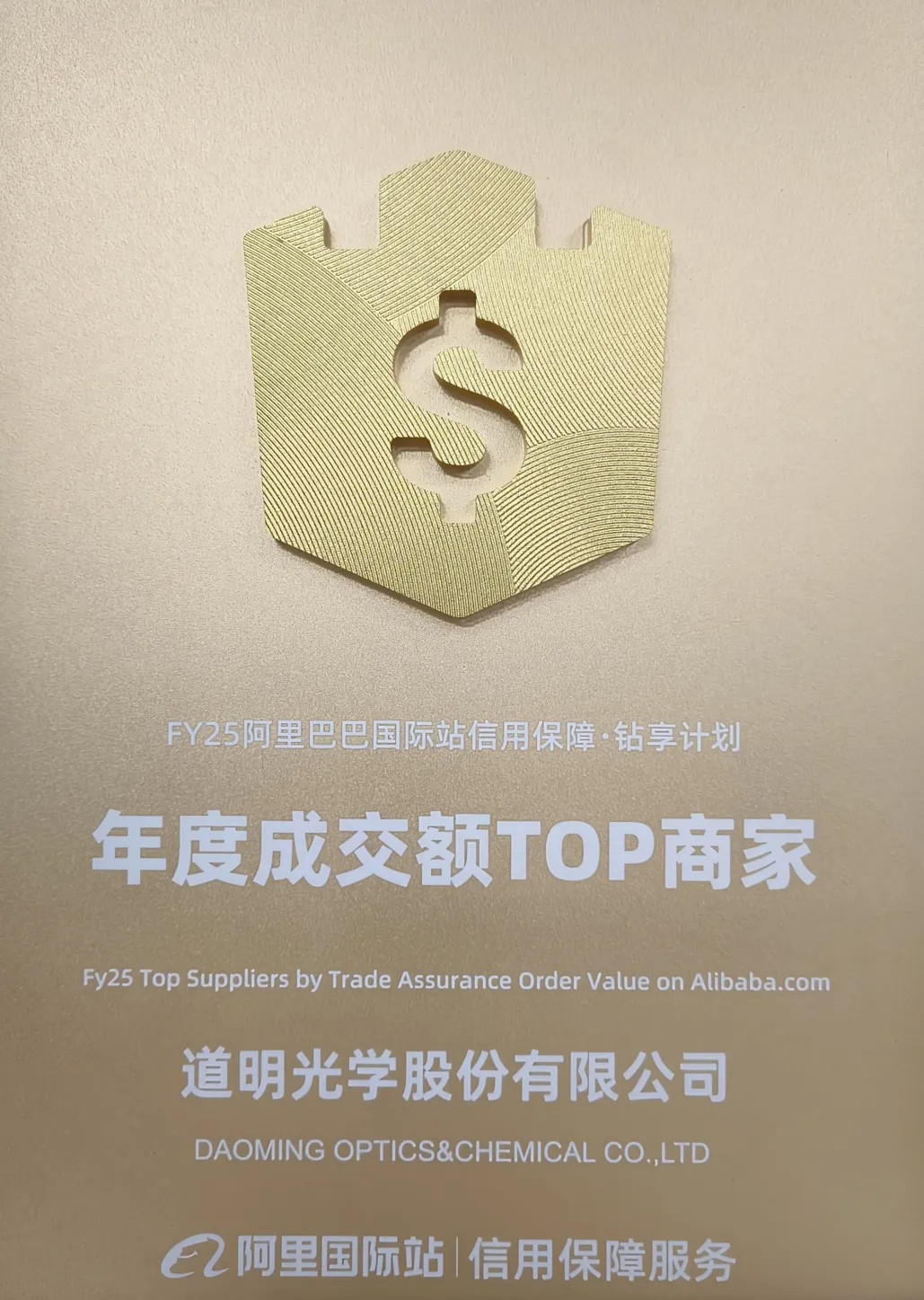 AG庄闲集团光学荣获阿里国际站年度成交额TOP商家4